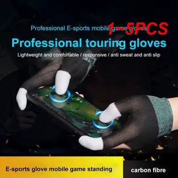 1 ~ 5ШТ Детска ръкавица, найлонов чувствителен противоскользящий калъф за пръстите на геймър за игри за мобилни телефони, аксесоари за игри със сензорен екран PUBG