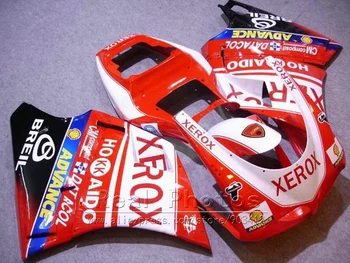 Гореща разпродажба комплект обтекателей за Ducati леене под налягане 748 916 998 996 93-05 червен стикер бял комплект обтекателей на купето 1993-2005 HR15